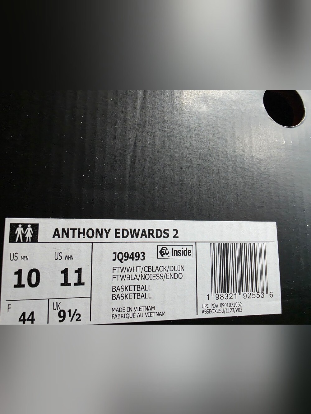Anthony Edwards 2 Basketball Shoes With Black And White Laces-Mens 10/Womens 11 - Picture 9 of 9